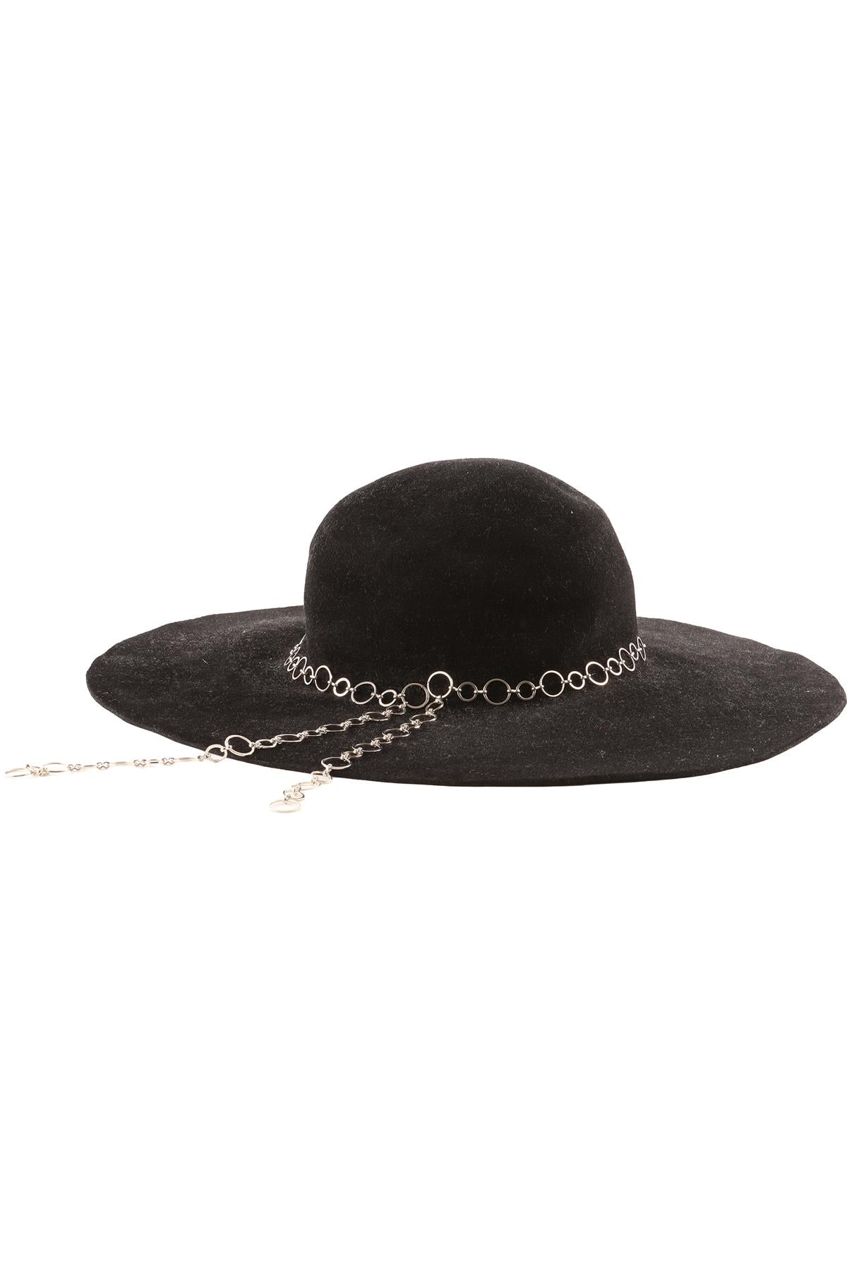 EUGENIA KIM BLACK WOOL HAT ONE SIZE