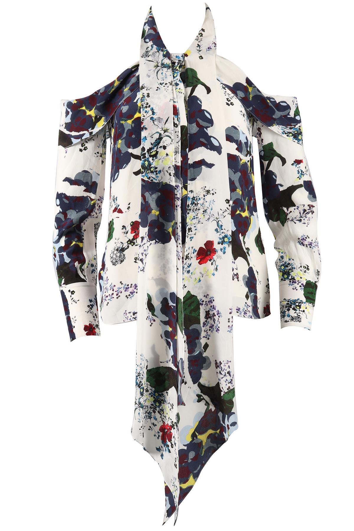 ERDEM FLORAL PRINT SILK TOP UK 8