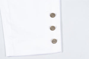 MAX MARA WHITE COTTON STRAIGHT LEG PANTS XSMALL