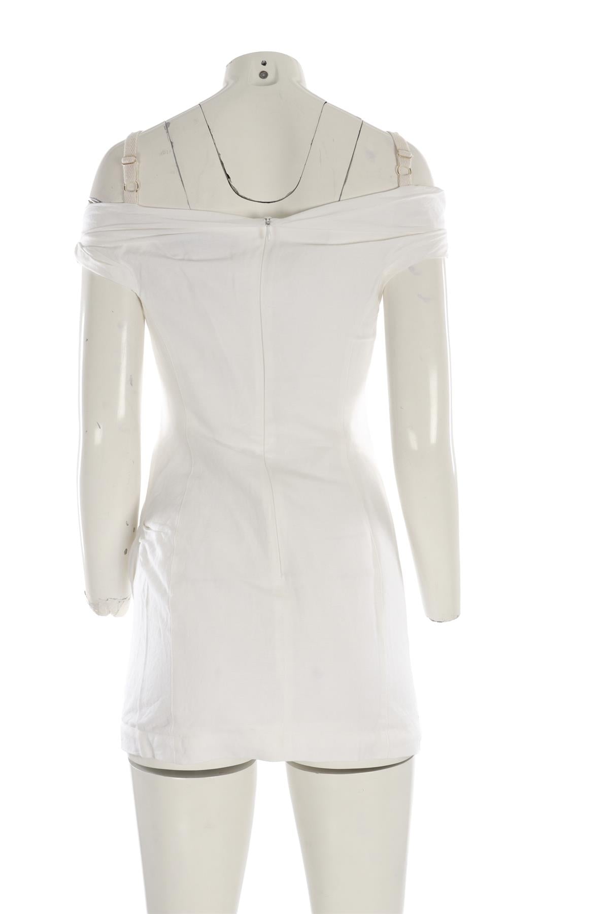 JACQUEMUS WHITE LINEN MINI DRESS FR 36 UK 8