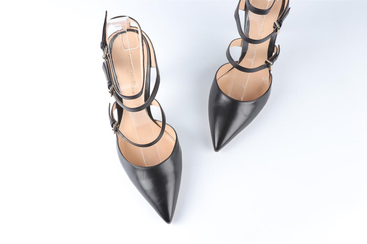 GIANVITO ROSSI BLACK LEATHER PUMPS EU 36 UK 3 US 6