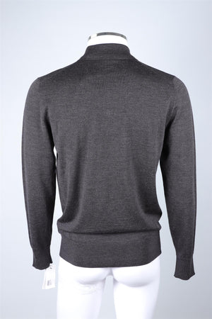 MR. P GREY MEN'S WOOL POLO SHIRT MEDIUM