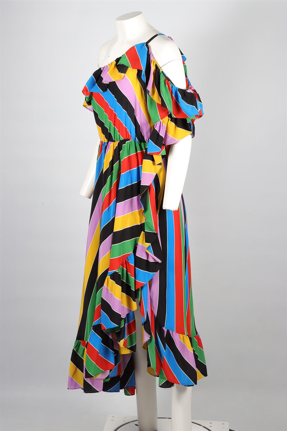 PHILOSOPHY BY LORENZO SERAFINI MULTI SILK MAXI DRESS IT 40 UK 8