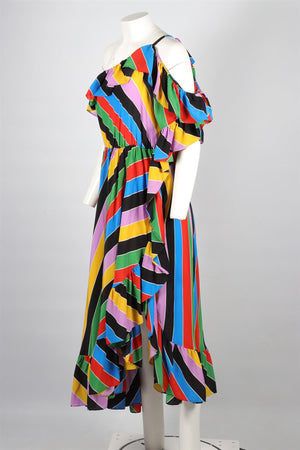 PHILOSOPHY BY LORENZO SERAFINI MULTI SILK MAXI DRESS IT 40 UK 8