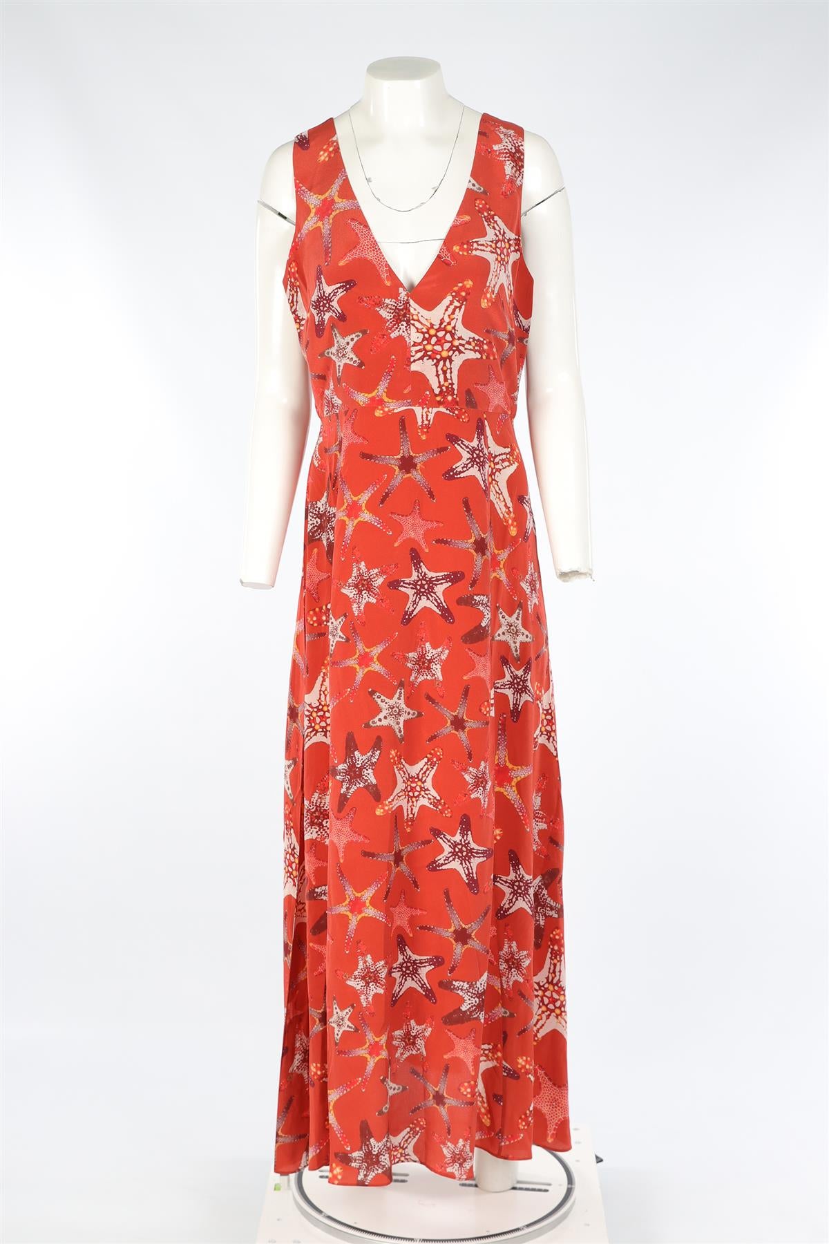 EMPORIO SIRENUSE RED SILK MAXI DRESS IT 42 UK 10