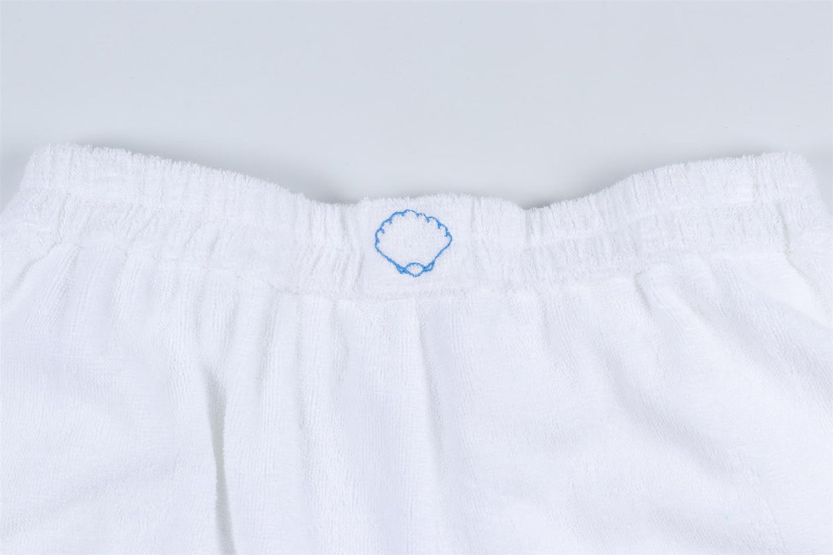 TERRY TOWELLING WHITE COTTON SHORTS MEDIUM
