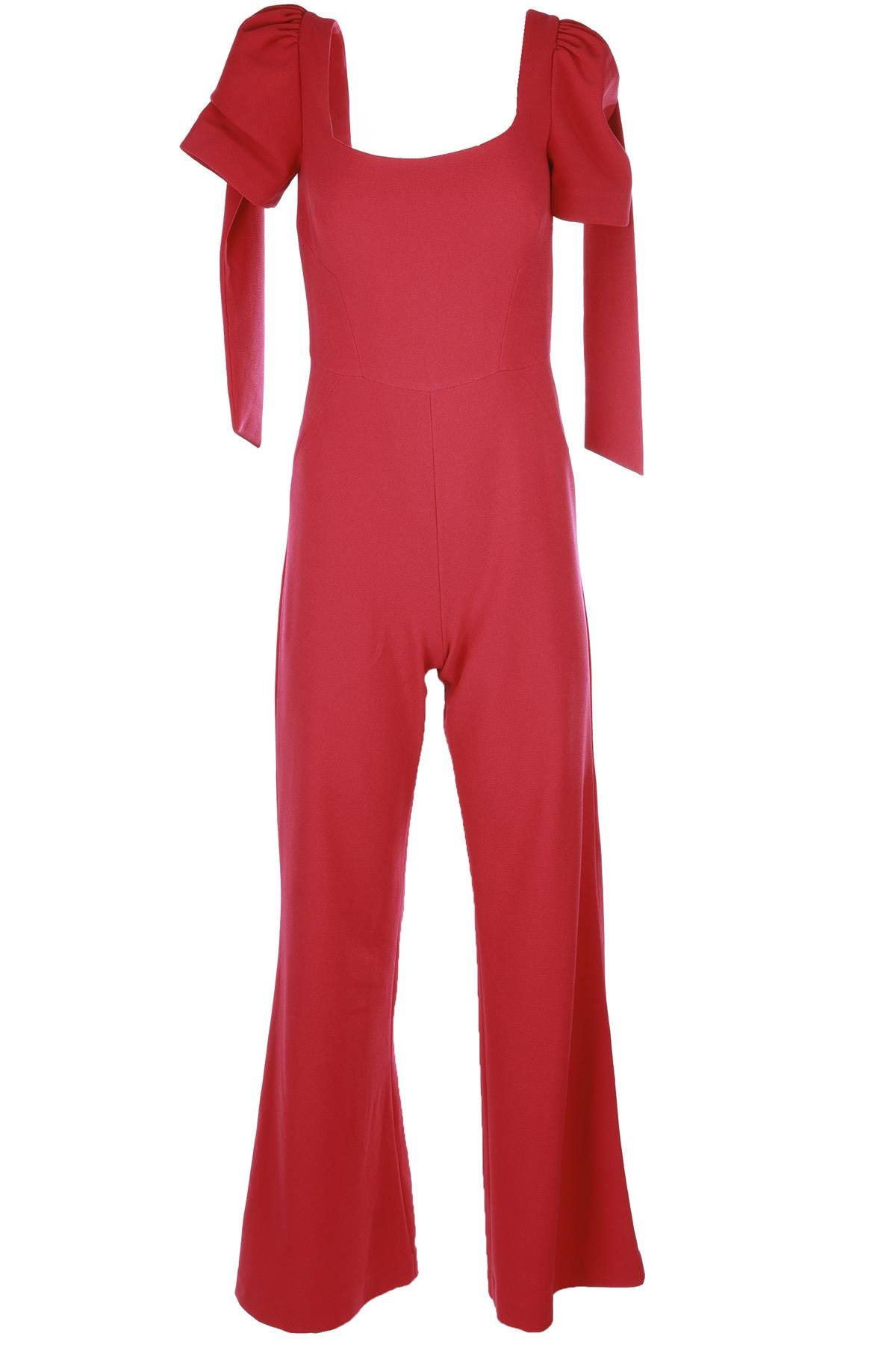 REBECCA VALLANCE PINK CREPE JUMPSUIT UK 10