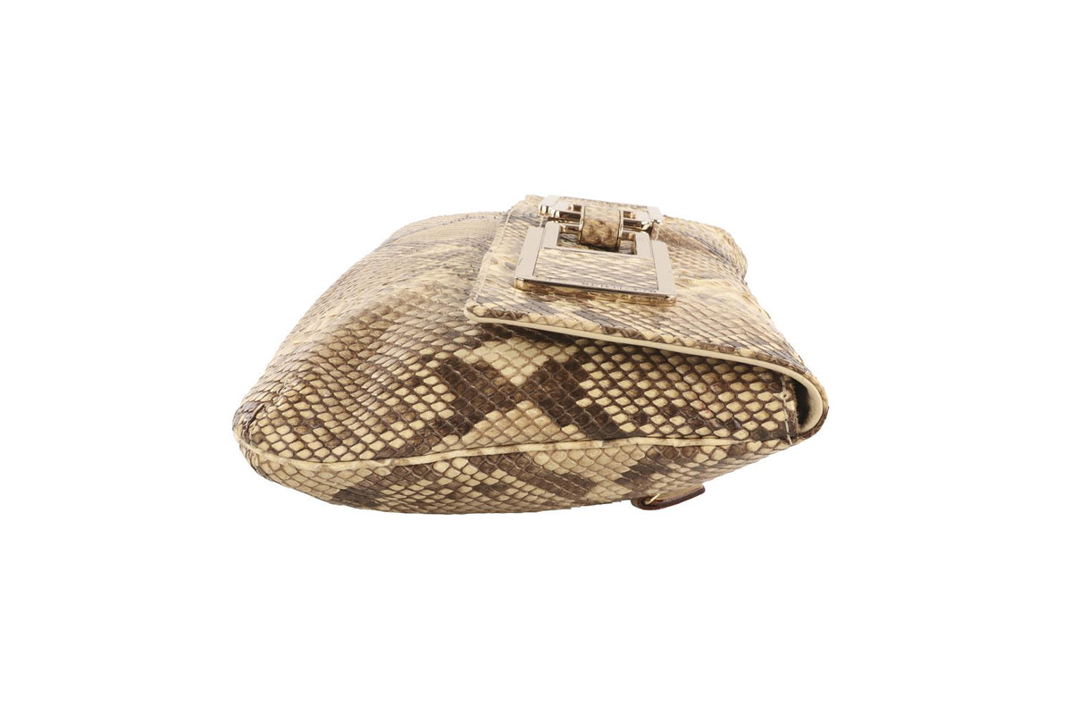 ANYA HINDMARCH BROWN PYTHON CLUTCH