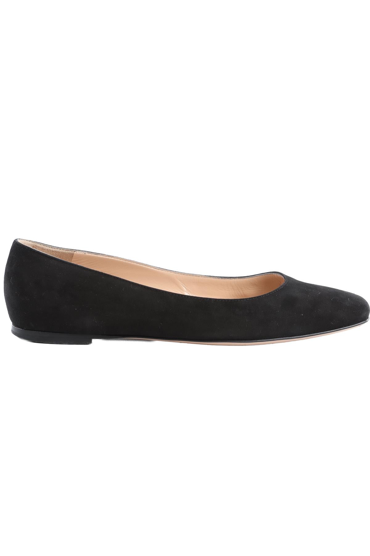 GIANVITO ROSSI BLACK SUEDE BALLET FLATS EU 38 UK 5 US 8