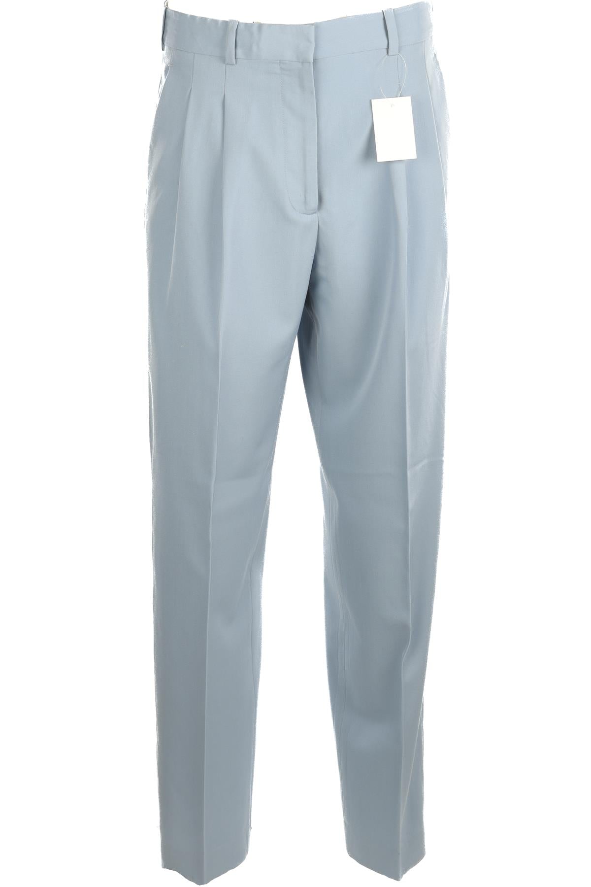 STELLA MCCARTNEY BLUE WOOL STRAIGHT LEG PANTS IT 44 UK 12