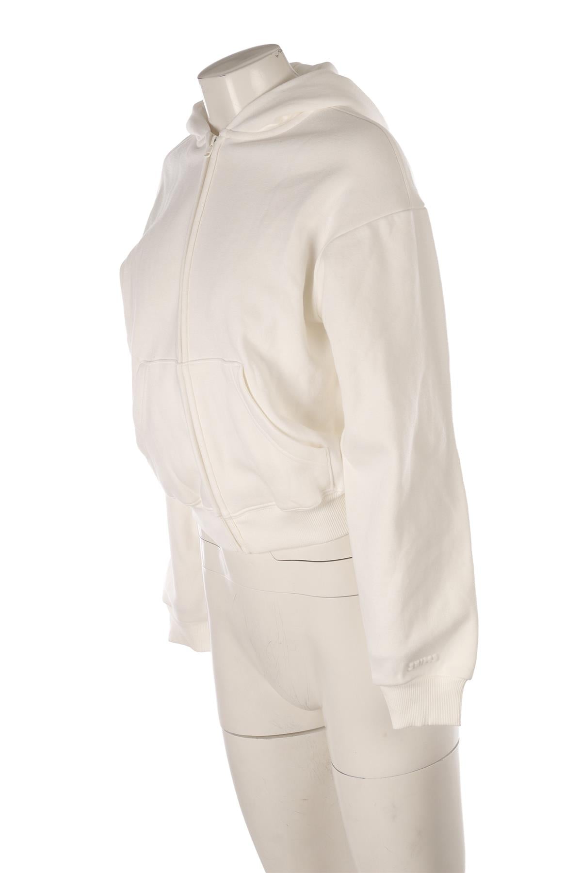 SKIMS WHITE COTTON HOODIE XSMALL