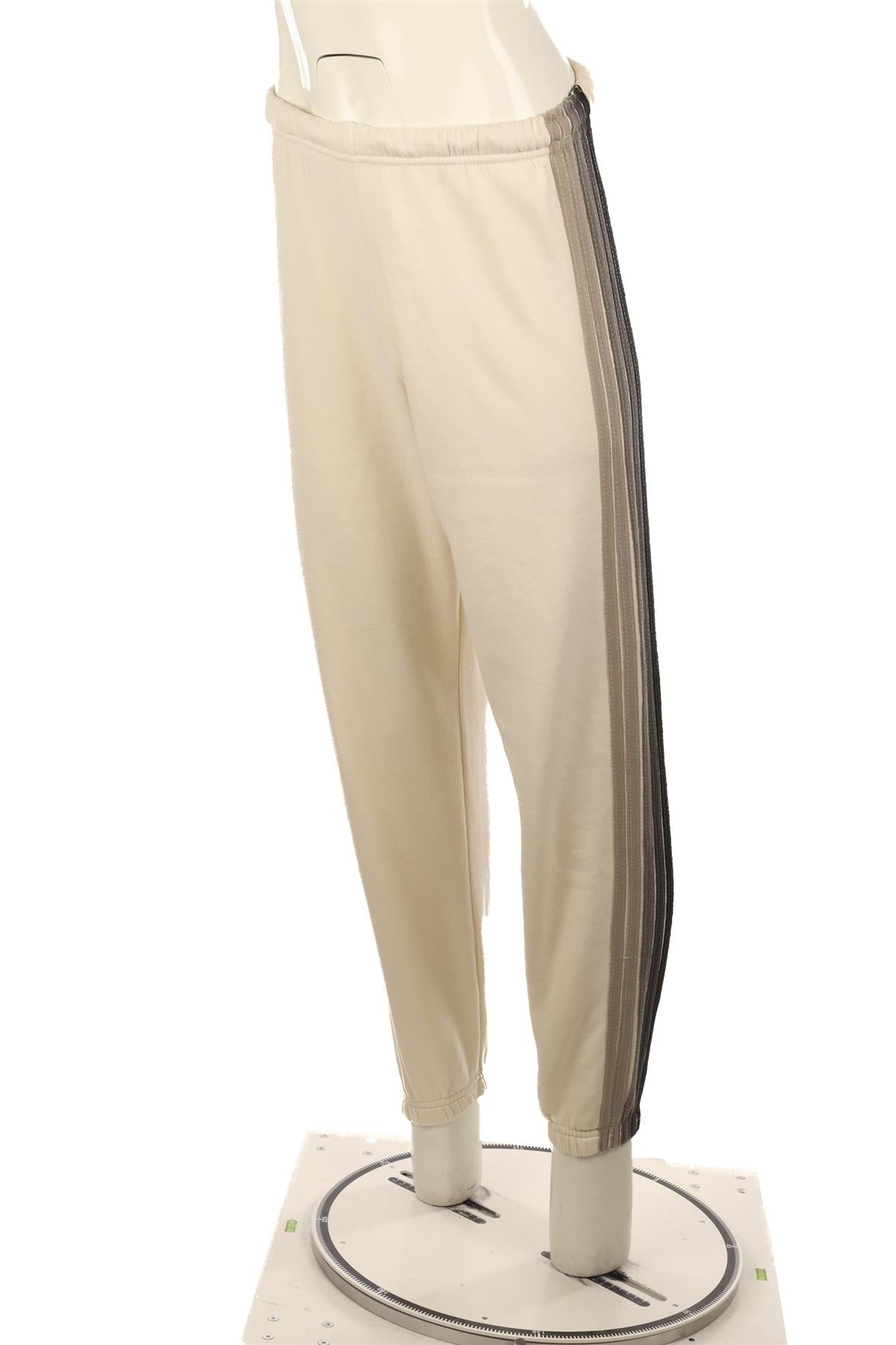 AVIATOR NATION CREAM COTTON TRACK PANTS SMALL