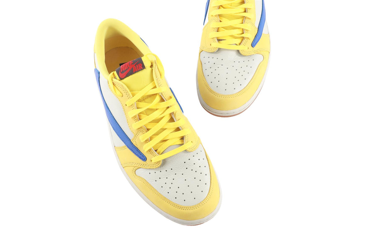 NIKE + TRAVIS SCOTT YELLOW MEN'S AIR JORDAN 1 CANARY/RACER BLUE SNEAKERS EU 47.5 UK 12 US 14.5