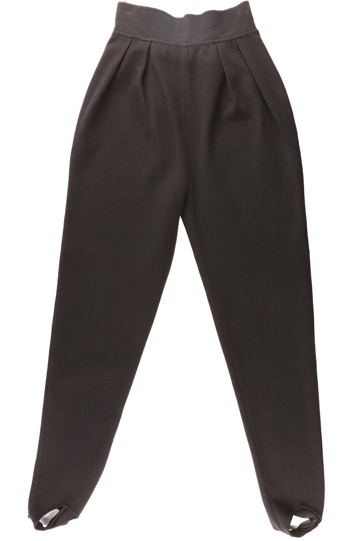 ALAÏA BLACK WOOL STIRRUP LEGGINGS FR 38 UK 10