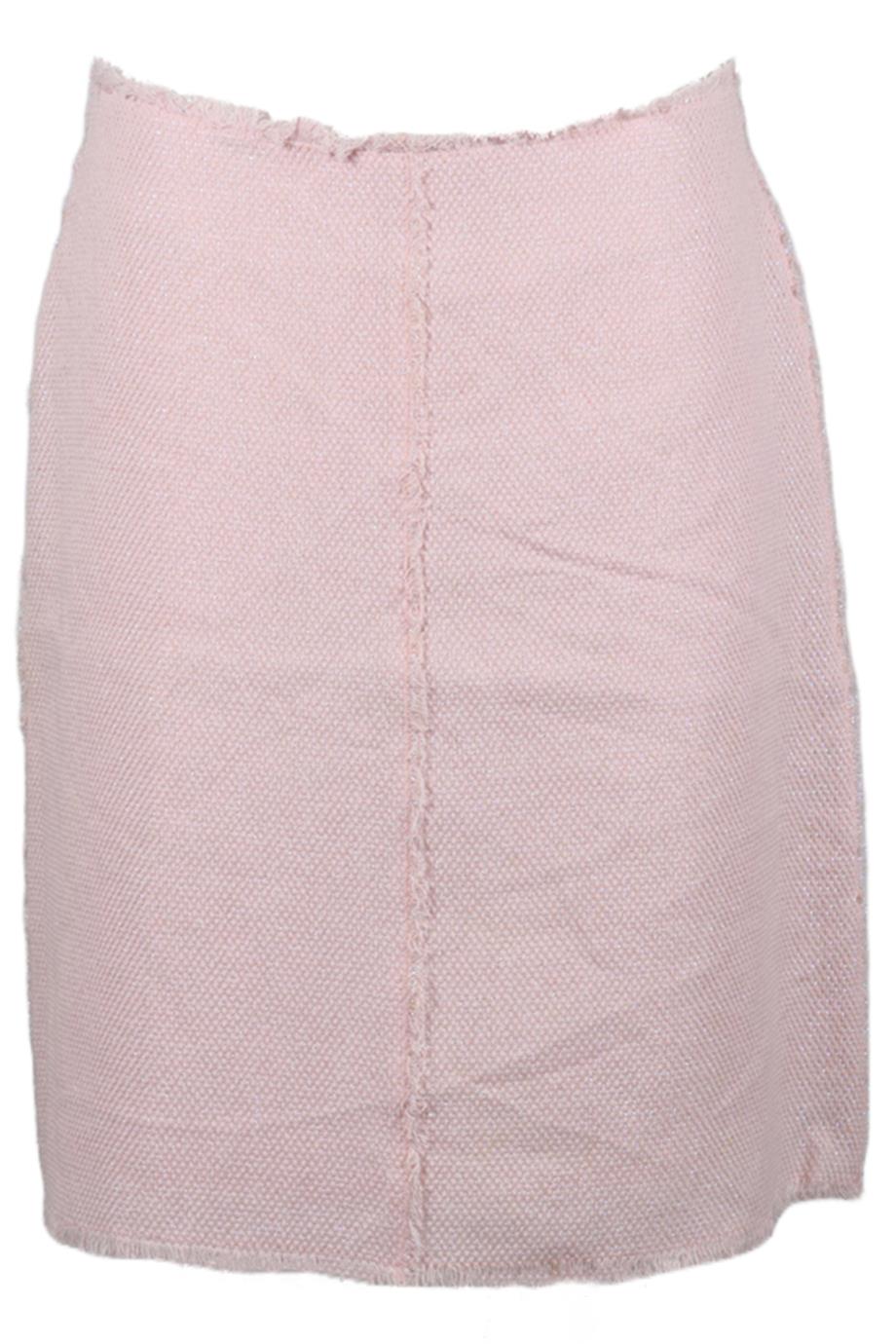 BALMAIN METALLIC COTTON BLEND TWEED SKIRT FR 42 UK 14