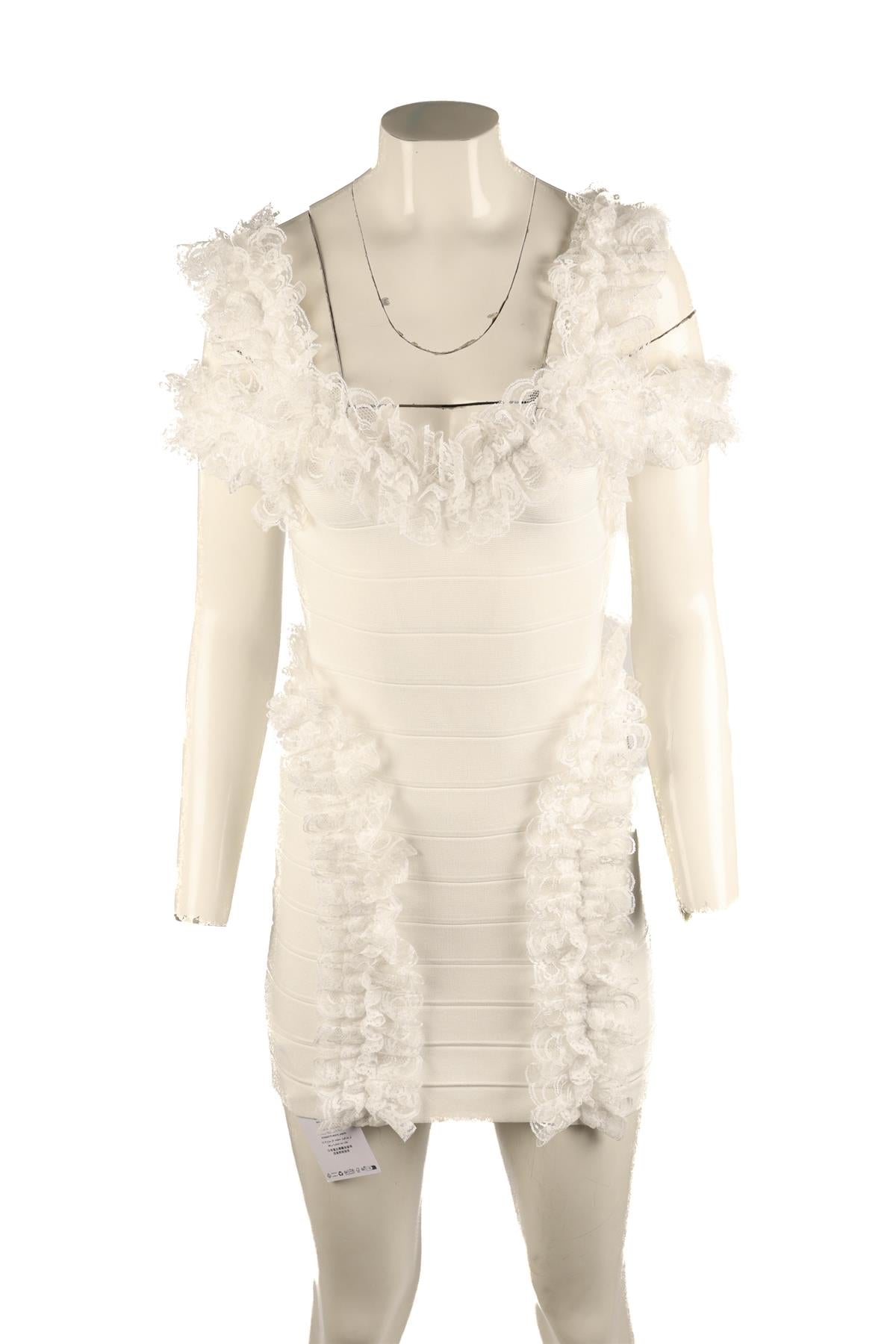 SELF PORTRAIT + CHRISTOPHER KANE WHITE BANDAGE MINI DRESS UK 12