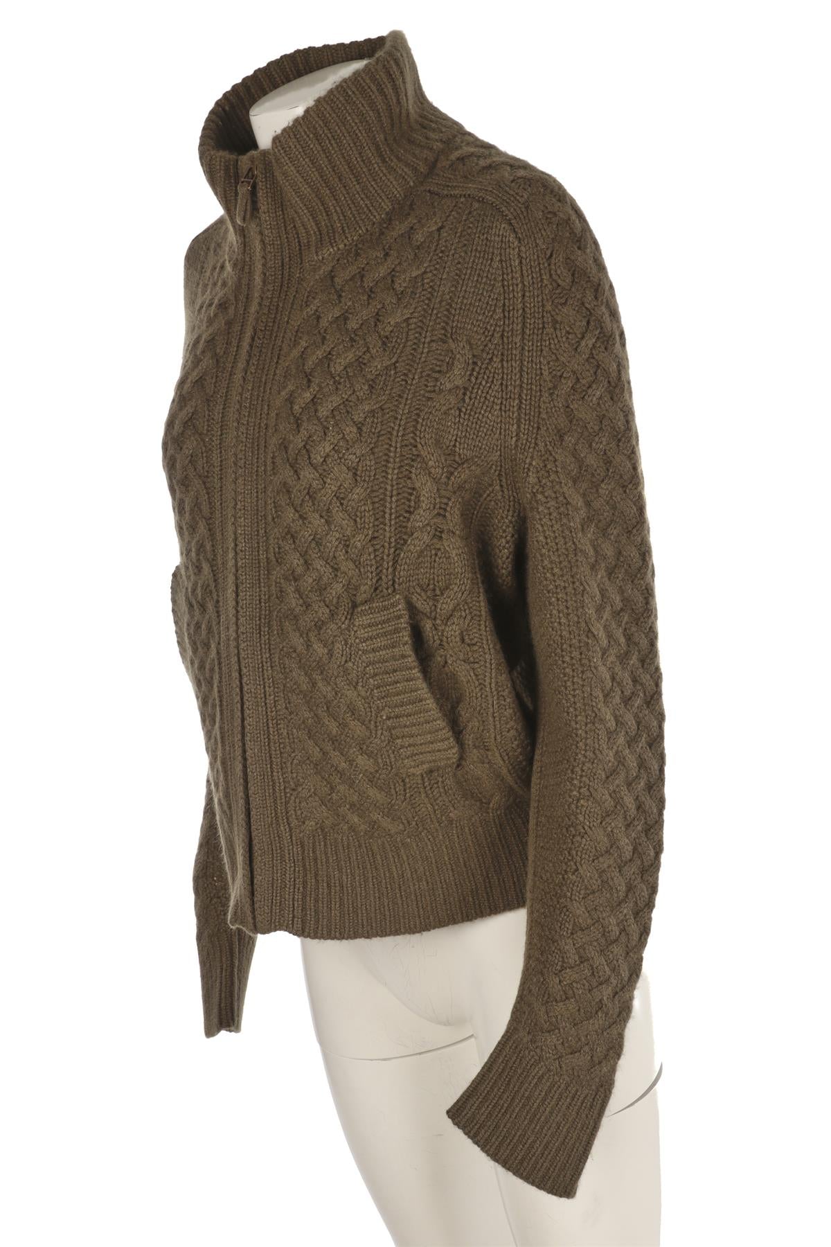 NILI LOTAN GREEN CASHMERE CARDIGAN MEDIUM