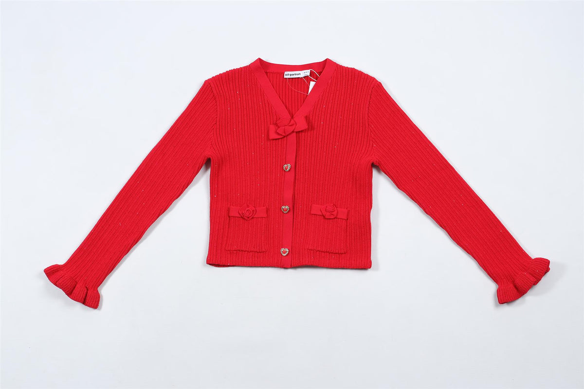 SELF-PORTRAIT RED KIDS GIRLS CARDIGAN 10-12 YEARS