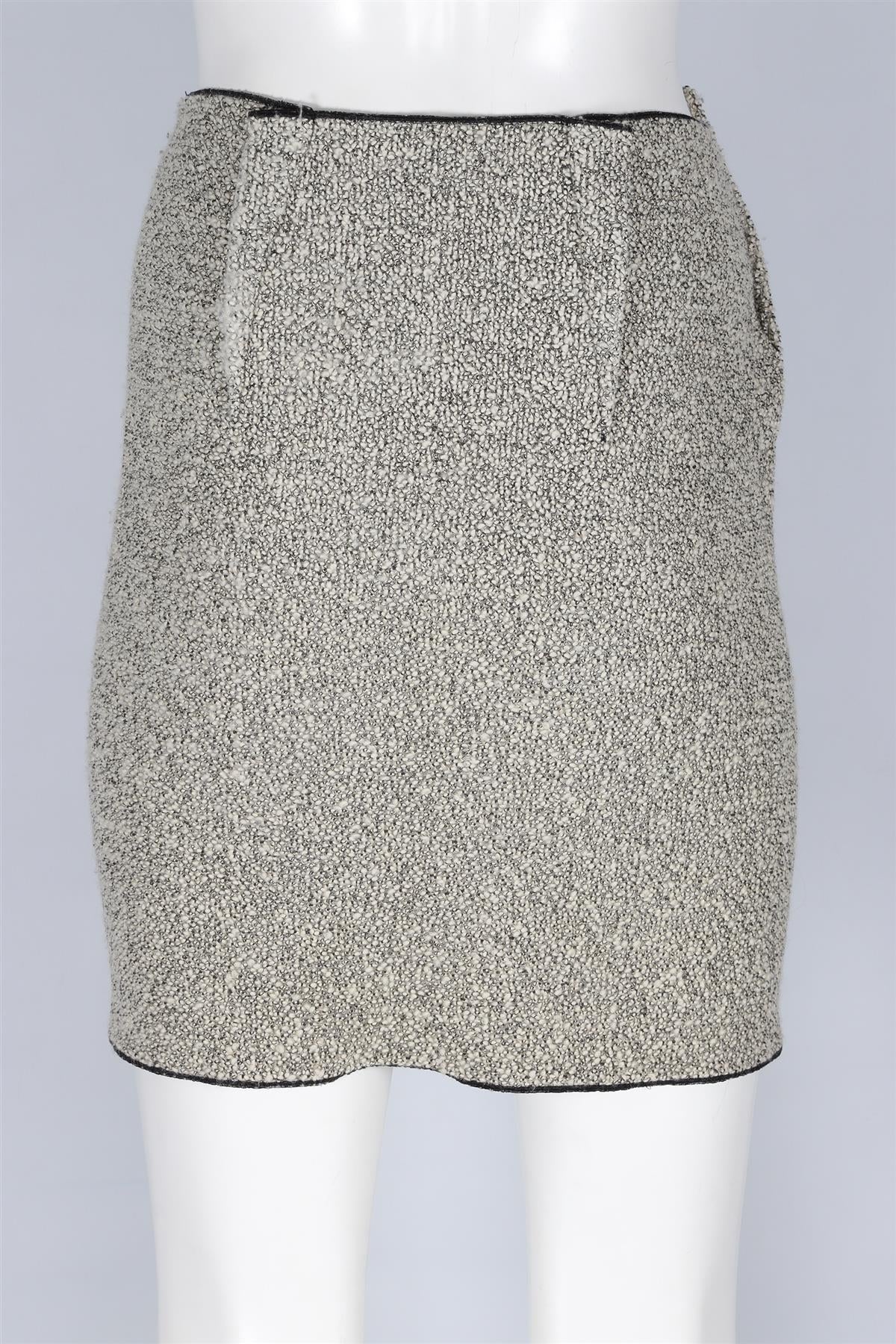 ROLAND MOURET GREY WOOL MINI SKIRT US 4 UK 8