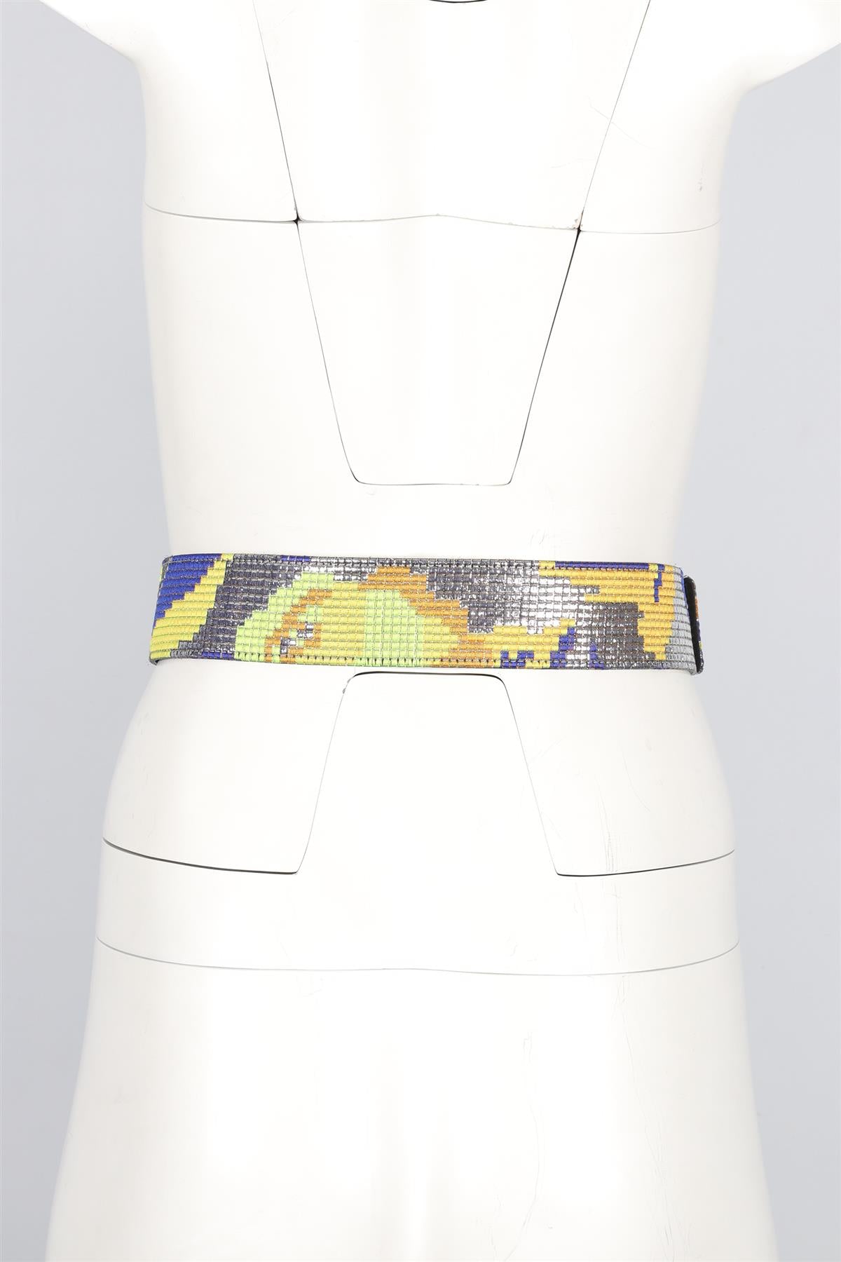 MAISON RABIH KAYROUZ SILVER FABRIC WAIST BELT