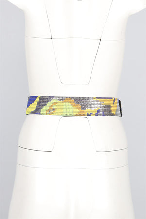 MAISON RABIH KAYROUZ SILVER FABRIC WAIST BELT