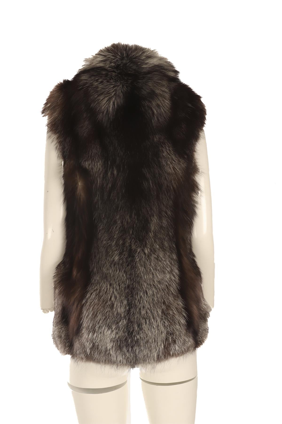 YVES SALOMON BEIGE FOX FUR GILET FR 38 UK 10