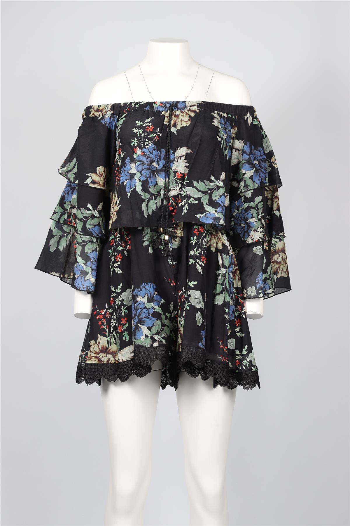 NICHOLAS BLACK COTTON BLEND PLAYSUIT MEDIUM