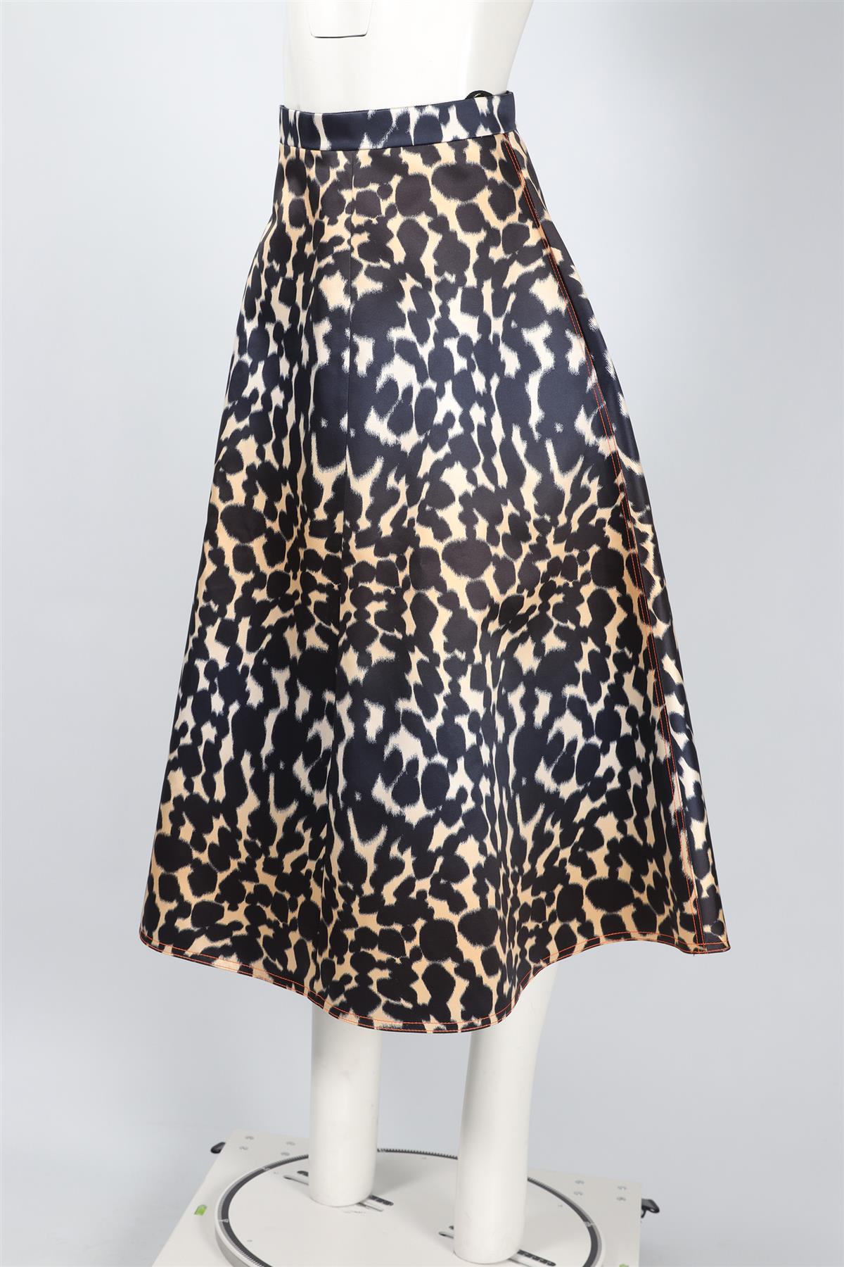 MAISON RABIH KAYROUZ BLACK SATIN MAXI SKIRT FR 36 UK 8