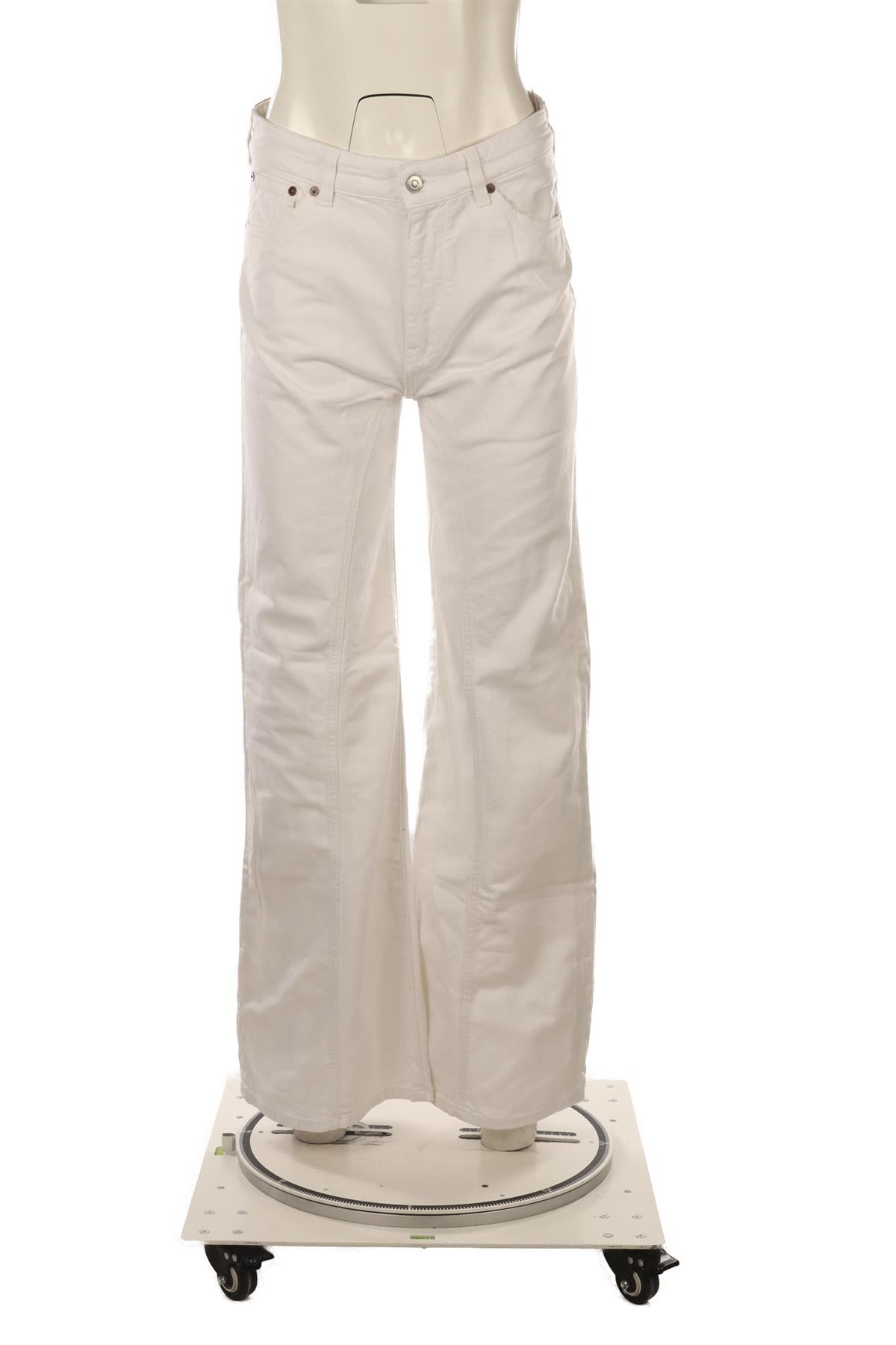 VICTORIA BECKHAM WHITE HIGH RISE FLARED PANTS UK 10