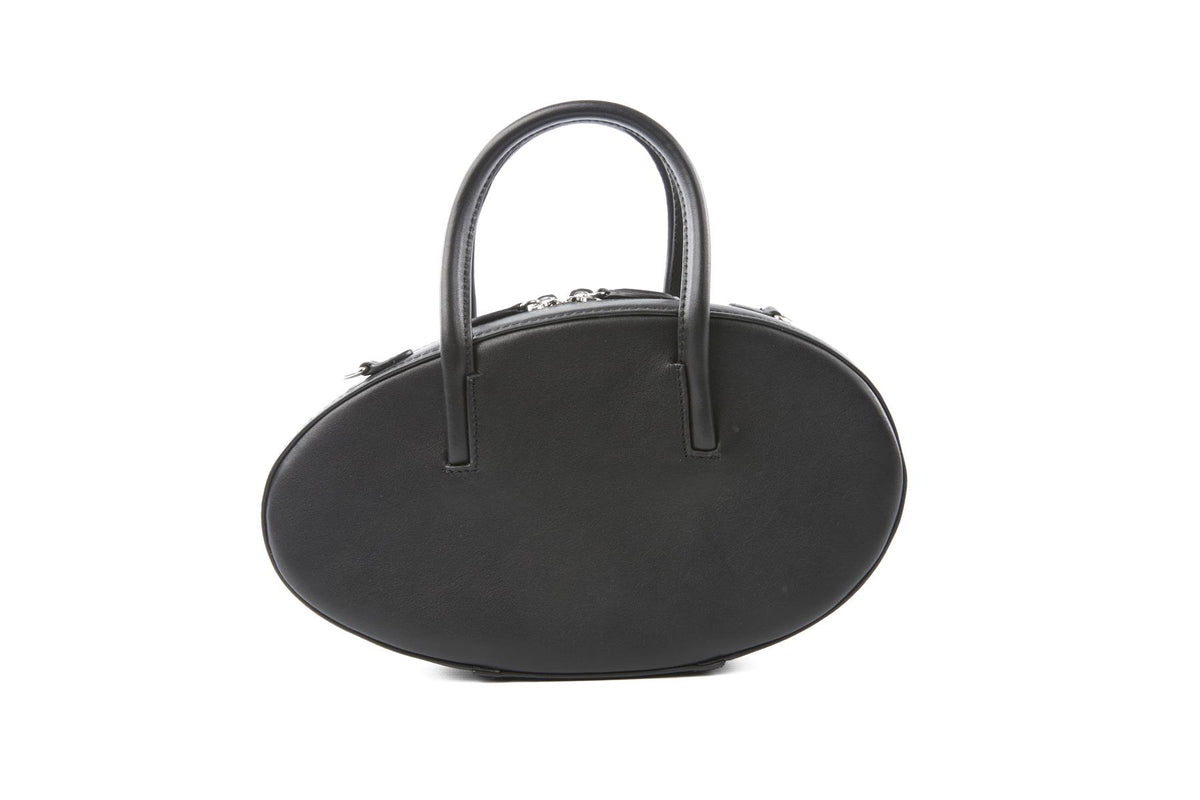 SIMONE ROCHA BLACK EGG CASE LEATHER TOTE BAG