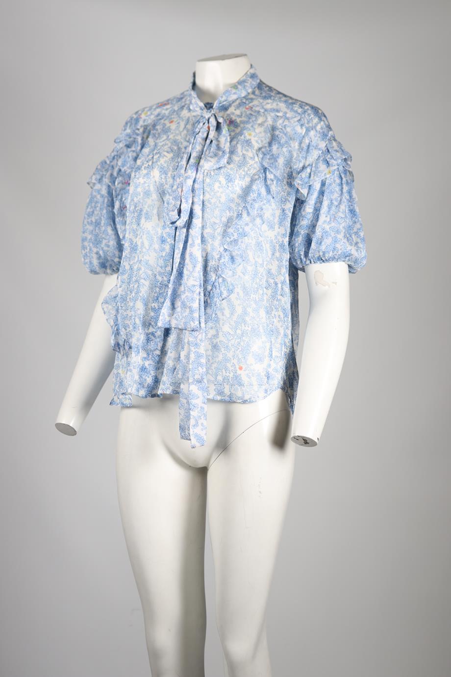 PREEN BY THORNTON BREGAZZI SILK BLEND TOP MEDIUM