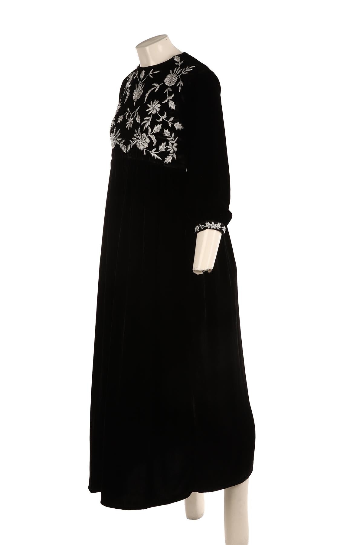 MUZUNGU SISTERS BLACK VELVET MAXI DRESS SMALL
