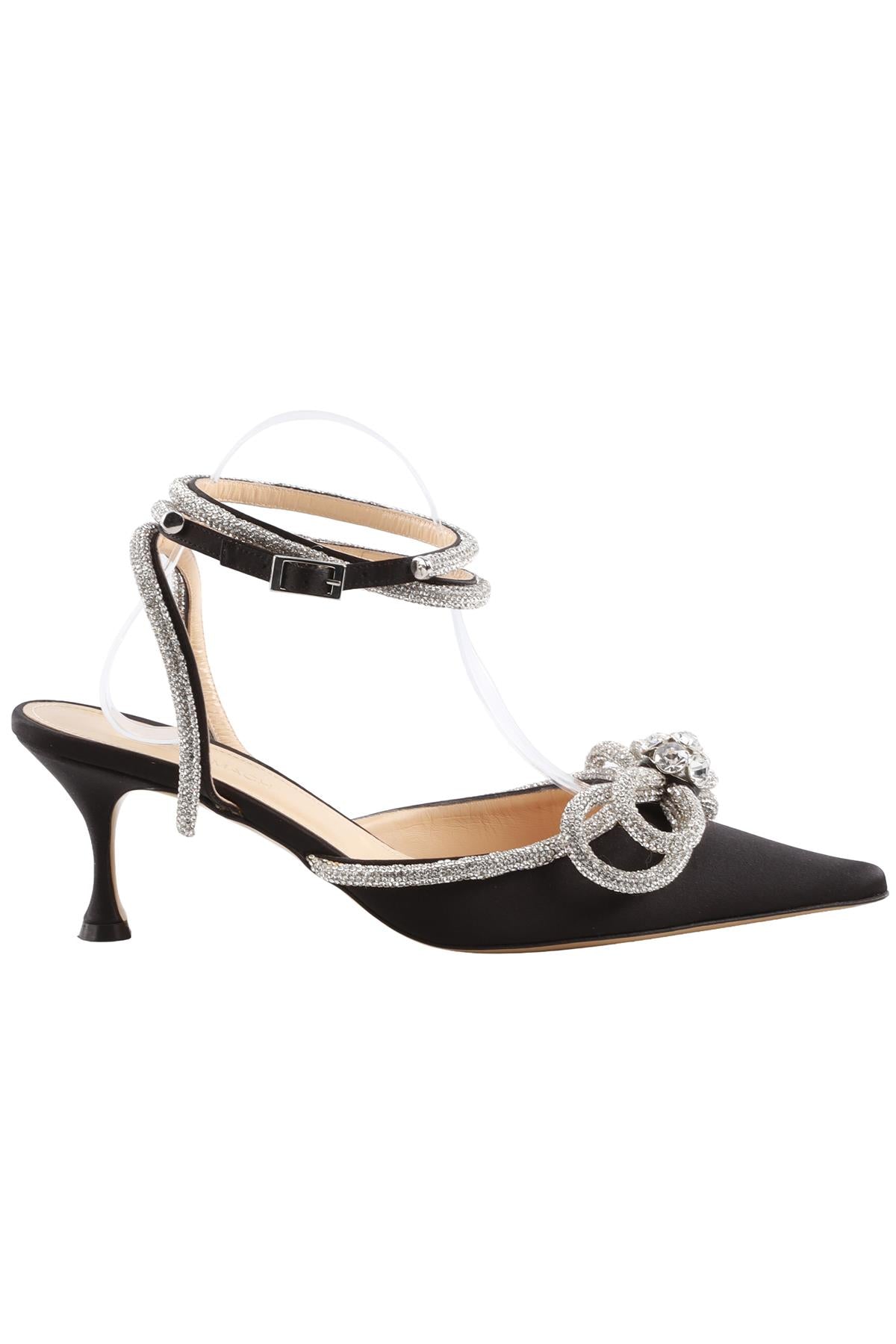 MACH & MACH BLACK CRYSTAL AND SATIN PUMPS EU 39 UK 6 US 9