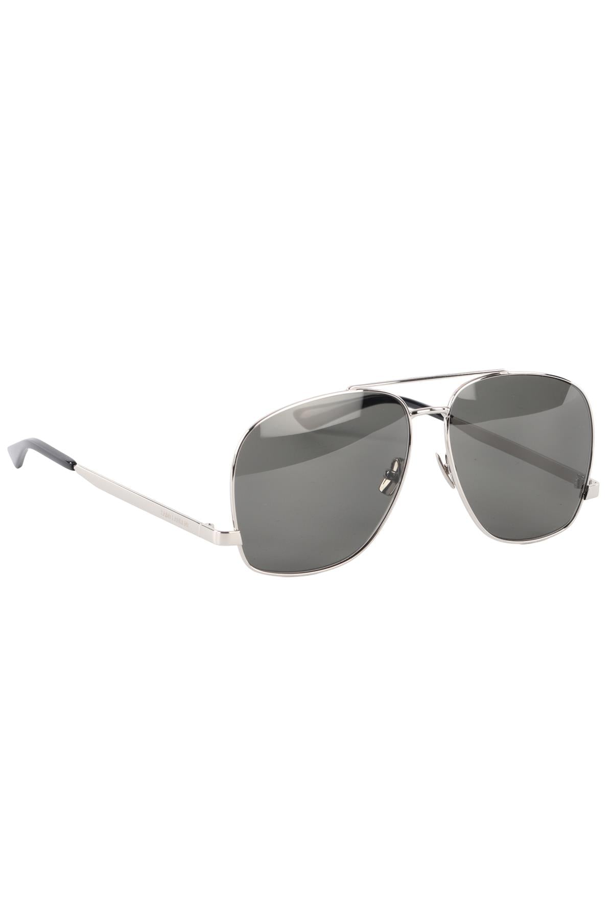 SAINT LAURENT SILVER METAL FRAME SUNGLASSES
