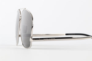 SAINT LAURENT SILVER METAL FRAME SUNGLASSES