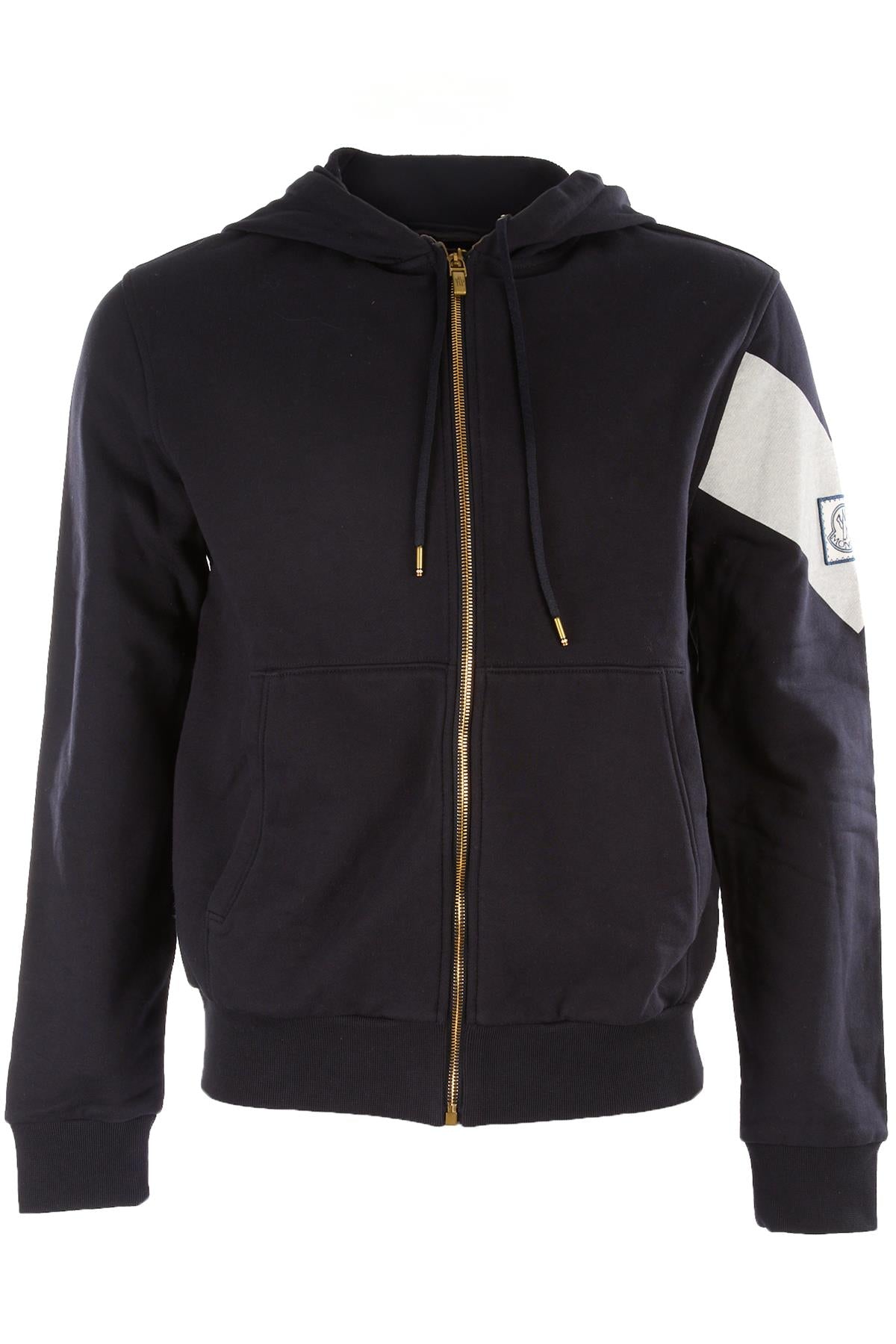 MONCLER GAMME BLEU NAVY MEN'S COTTON HOODIE LARGE