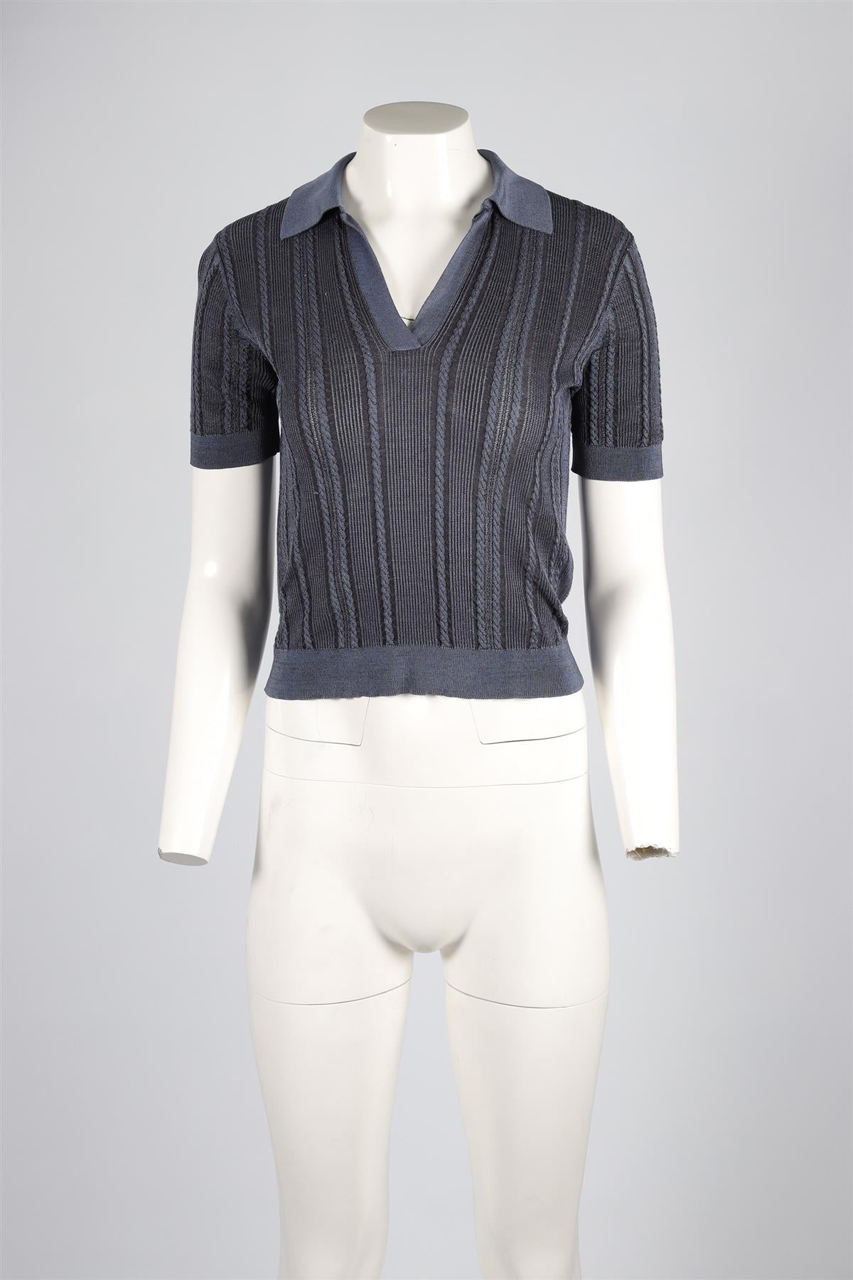 CHLOÉ BLUE KNIT TOP FR 36 UK 8