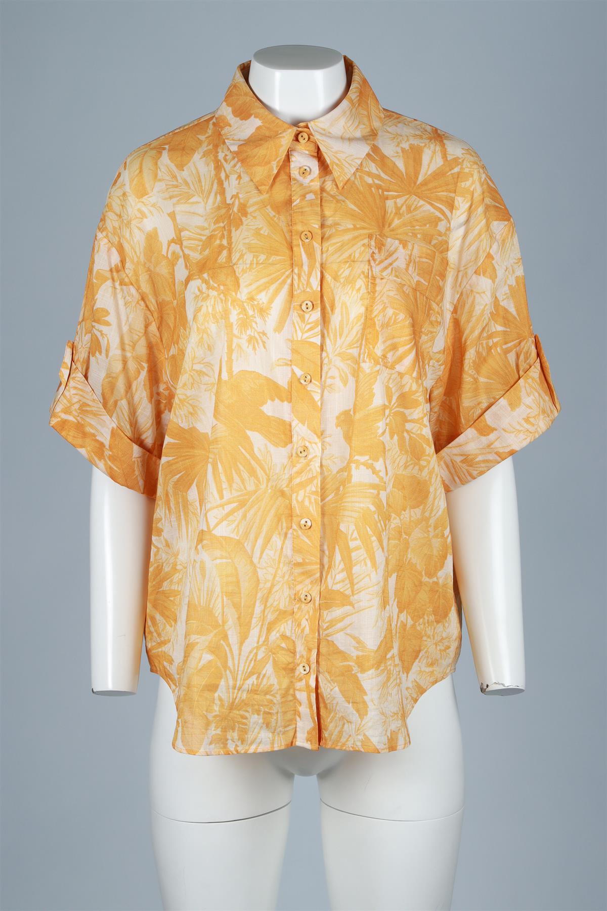 ZIMMERMANN ORANGE COTTON SHIRT UK 14
