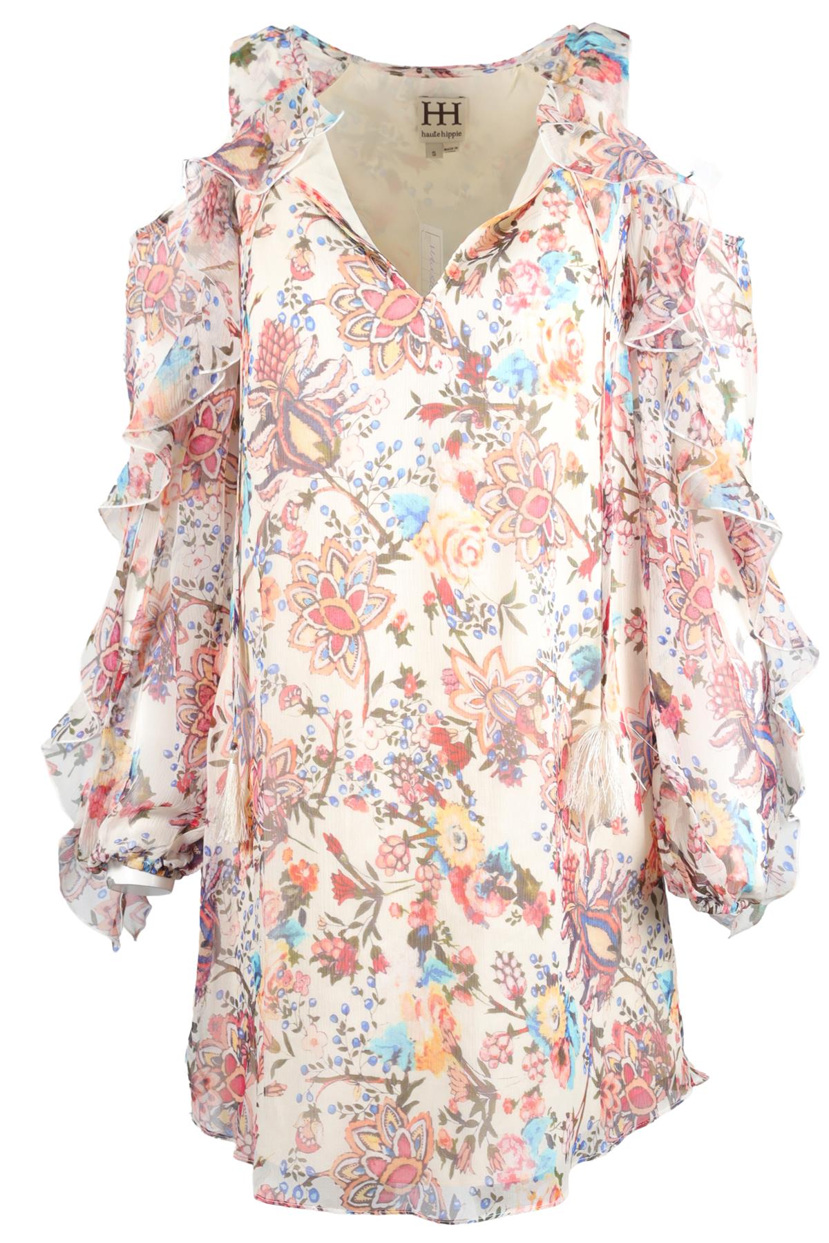 HAUTE HIPPIE MULTI SILK MINI DRESS SMALL
