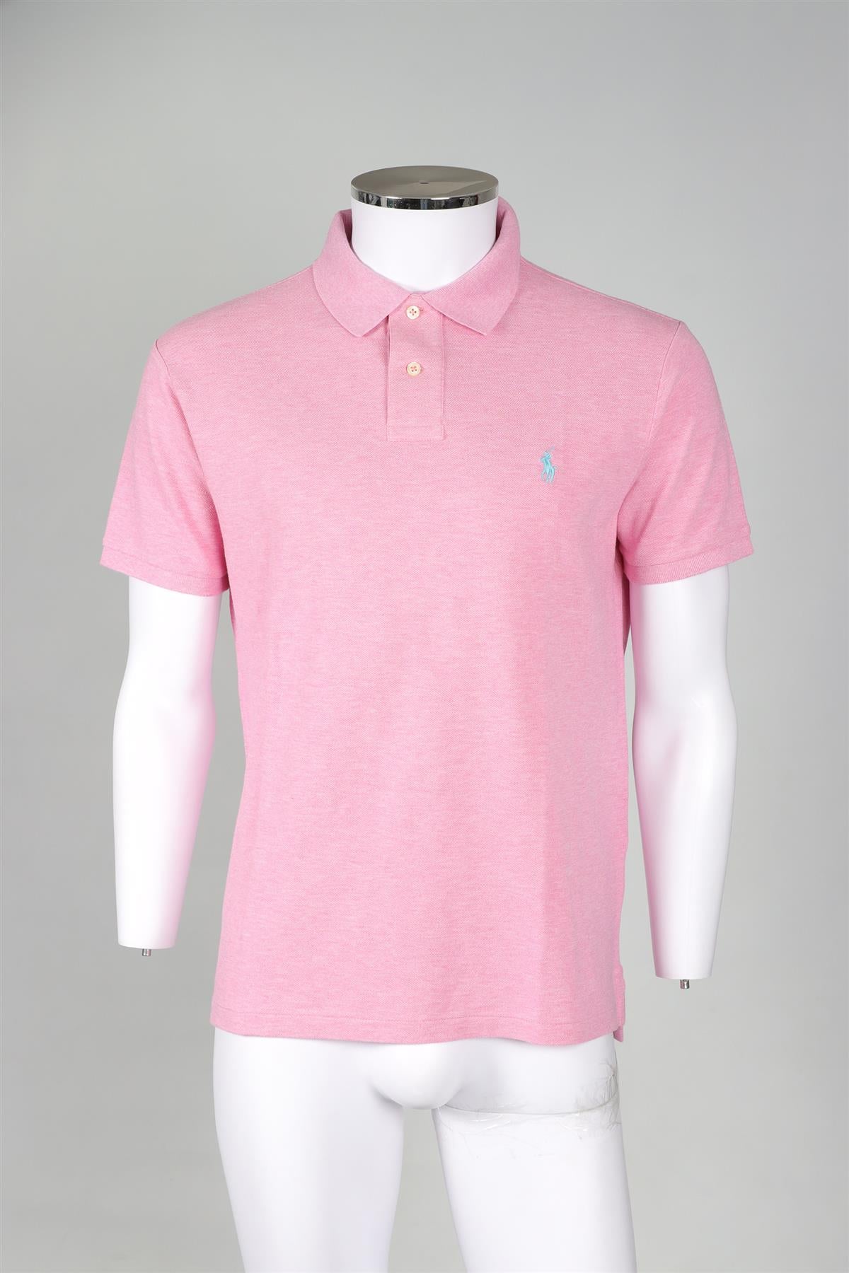POLO RALPH LAUREN PINK MEN'S COTTON POLO SHIRT LARGE