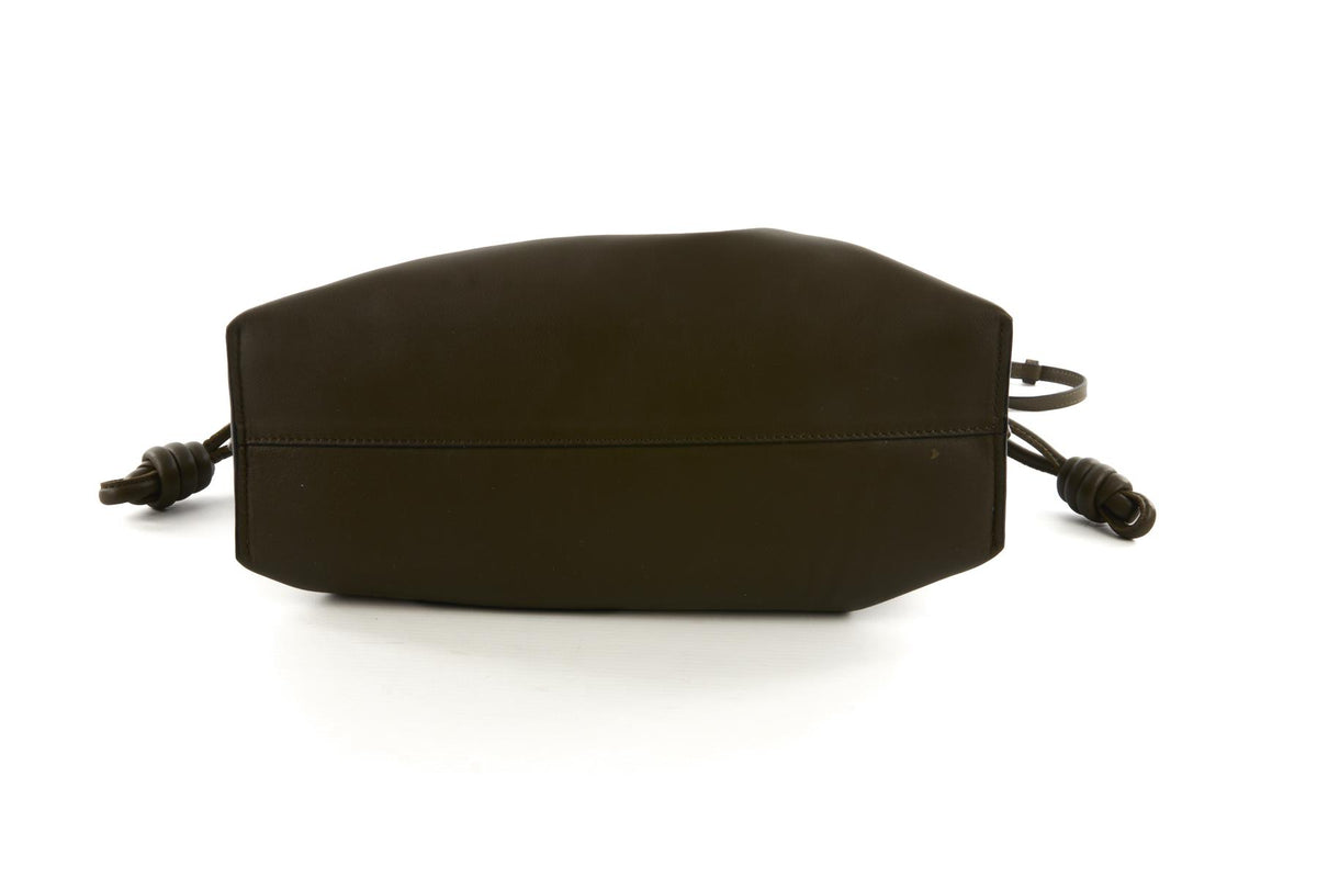 LOEWE KHAKI FLAMENCO MEDIUM LEATHER CLUTCH