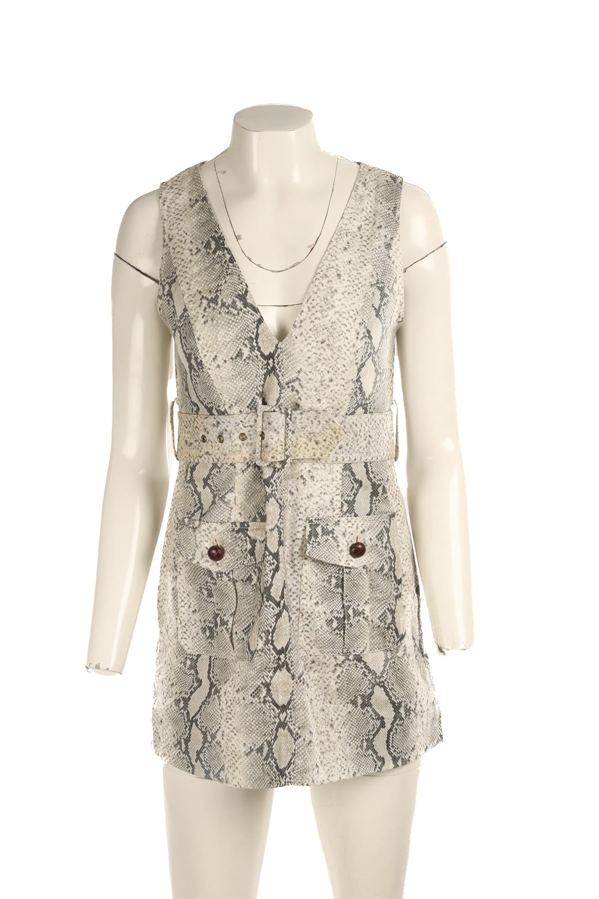ZIMMERMANN GREEN LINEN MINI DRESS UK 8