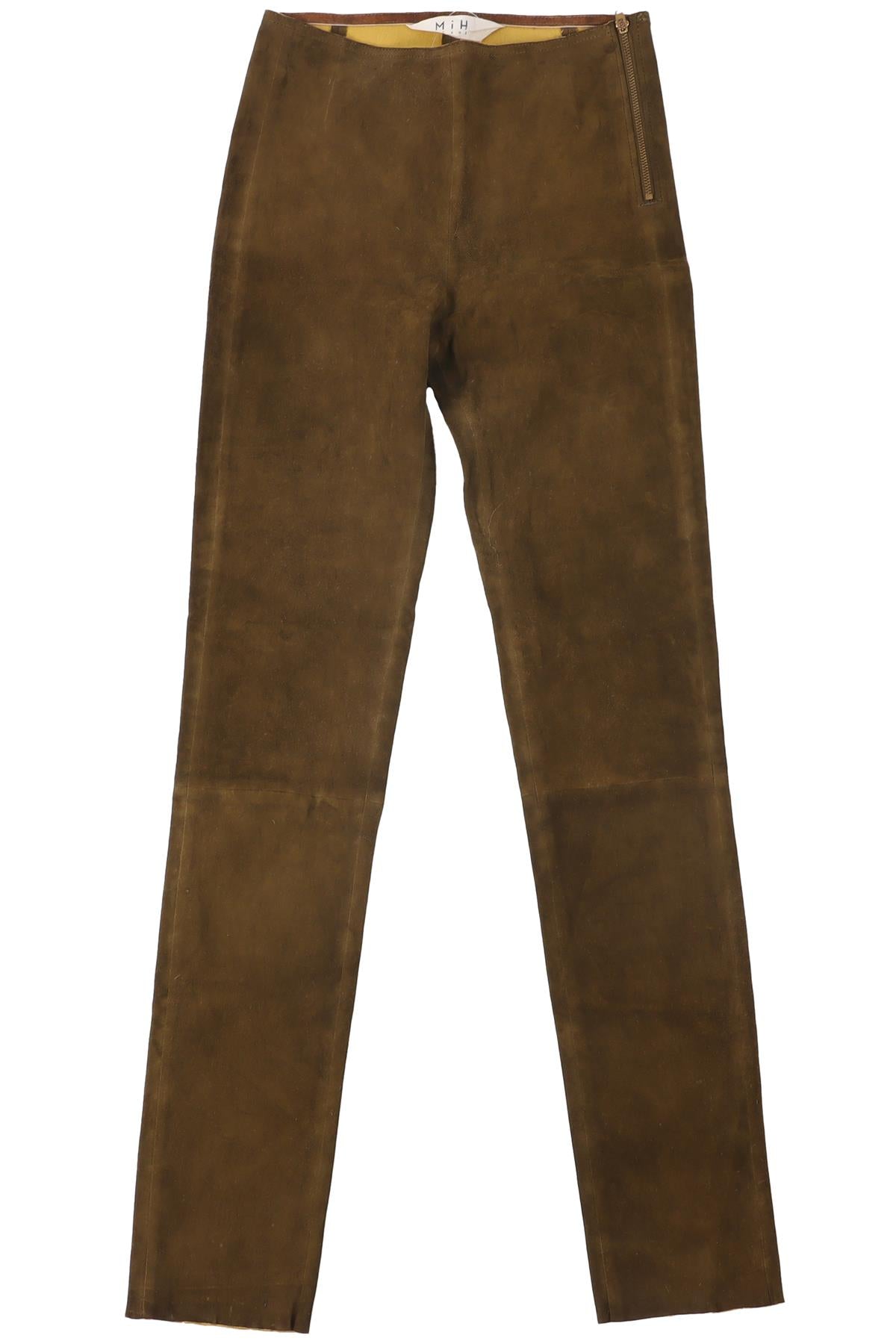 M.I.H JEANS GREEN SUEDE SKINNY PANTS W25 UK 6-8