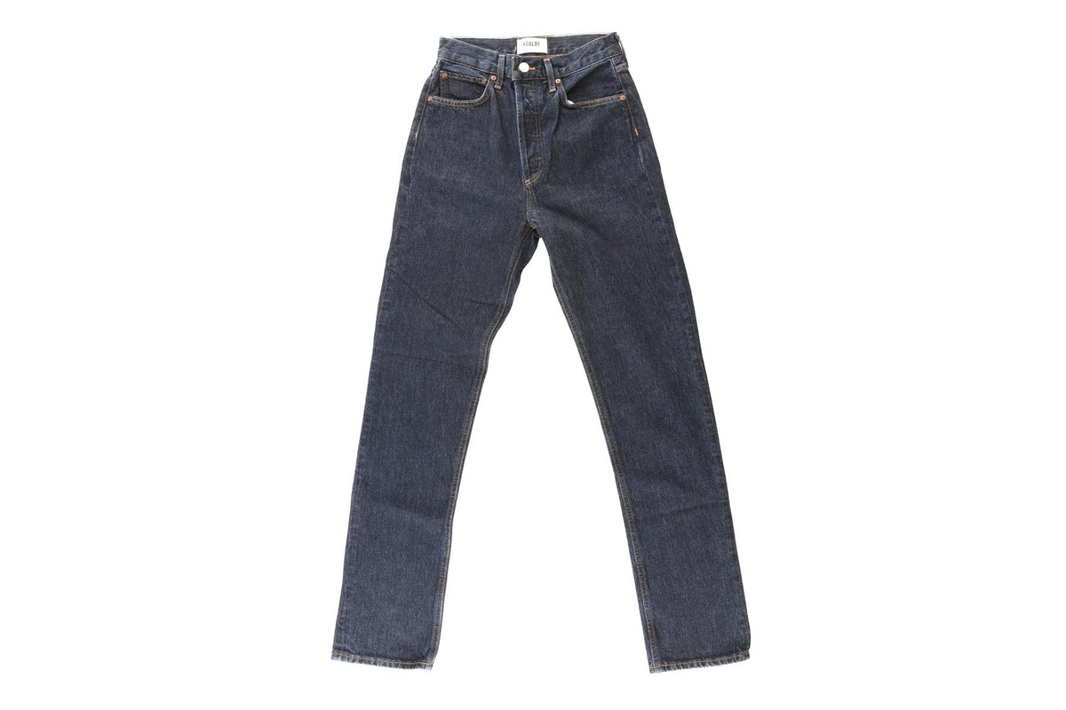 AGOLDE BLUE HIGH RISE STRAIGHT LEG JEANS W24 UK 6