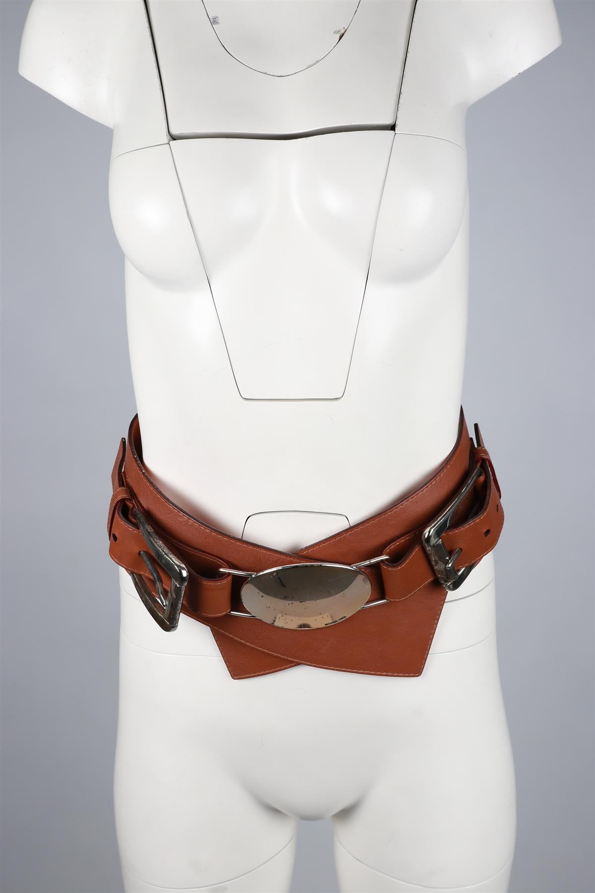 MICHAEL KORS BROWN LEATHER WAIST BELT SMALL