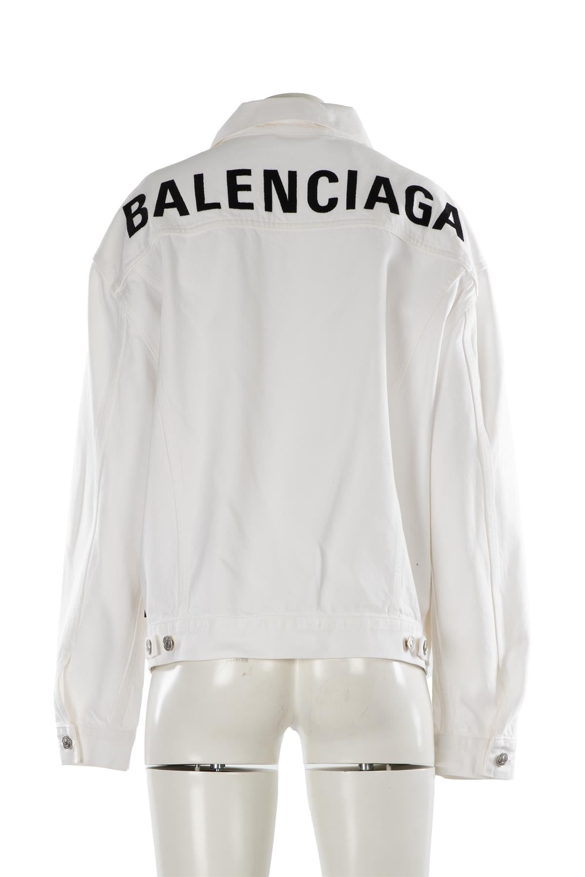 BALENCIAGA WHITE DENIM JACKET IT 40 UK 8
