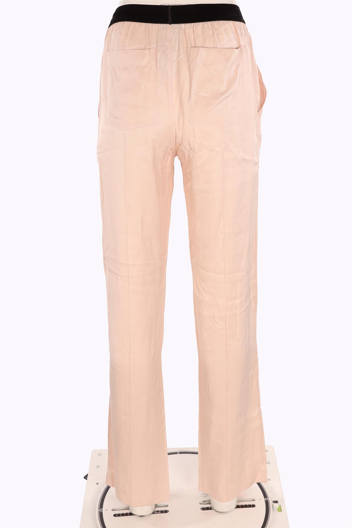 TOM FORD PINK SATIN STRAIGHT LEG PANTS XSMALL