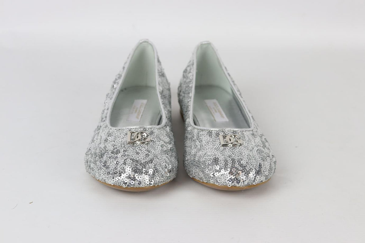 DOLCE AND GABBANA KIDS GIRLS SEQUIN SHOES EU 34 UK 2