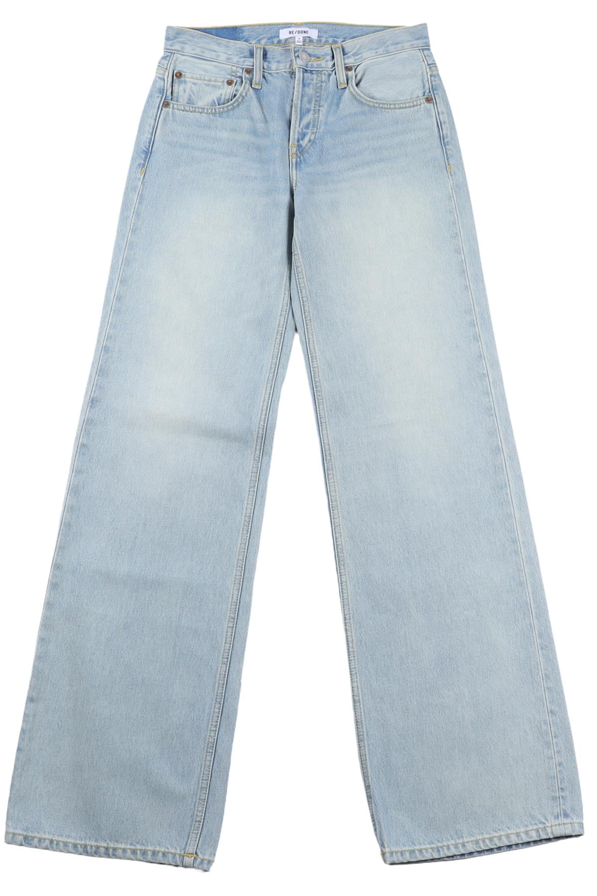 RE/DONE BLUE HIGH RISE WIDE LEG JEANS W24 UK 6