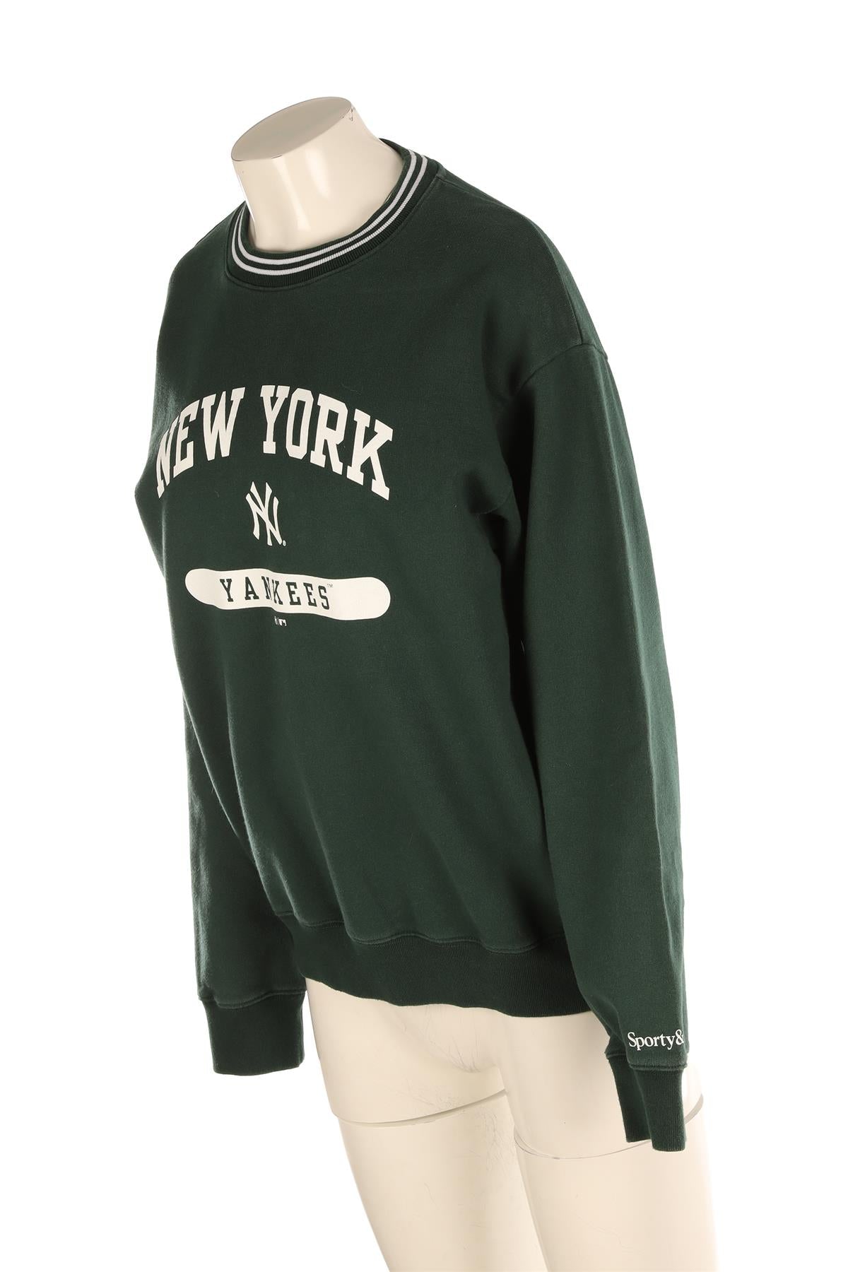 SPORTY & RICH + YANKEES GREEN COTTON SWEATSHIRT SMALL